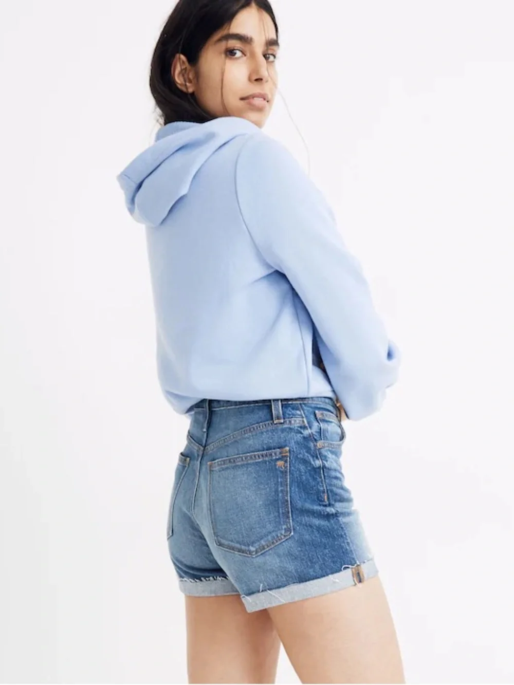 MADEWELL High-Rise Button-Front Jean Shorts
